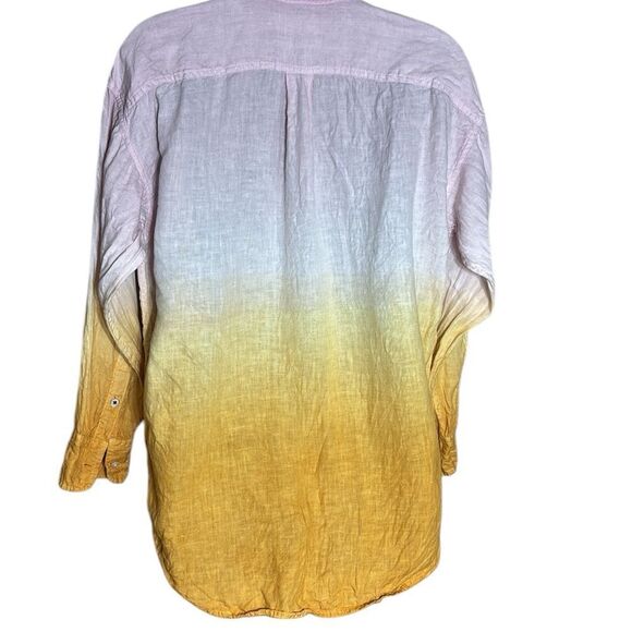 J crew x Baird mcnutt women’s 100% linen button down ombre top sustainable - Picture 5 of 8